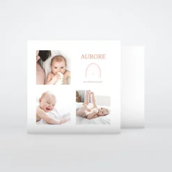 Faire-part Naissance Fille^Planet cards Doux Arc-En-Ciel