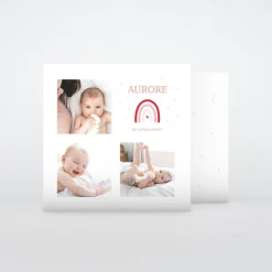 Faire-part Naissance Fille^Planet cards Doux Arc-En-Ciel