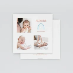 Faire-part Naissance Fille^Planet cards Doux Arc-En-Ciel
