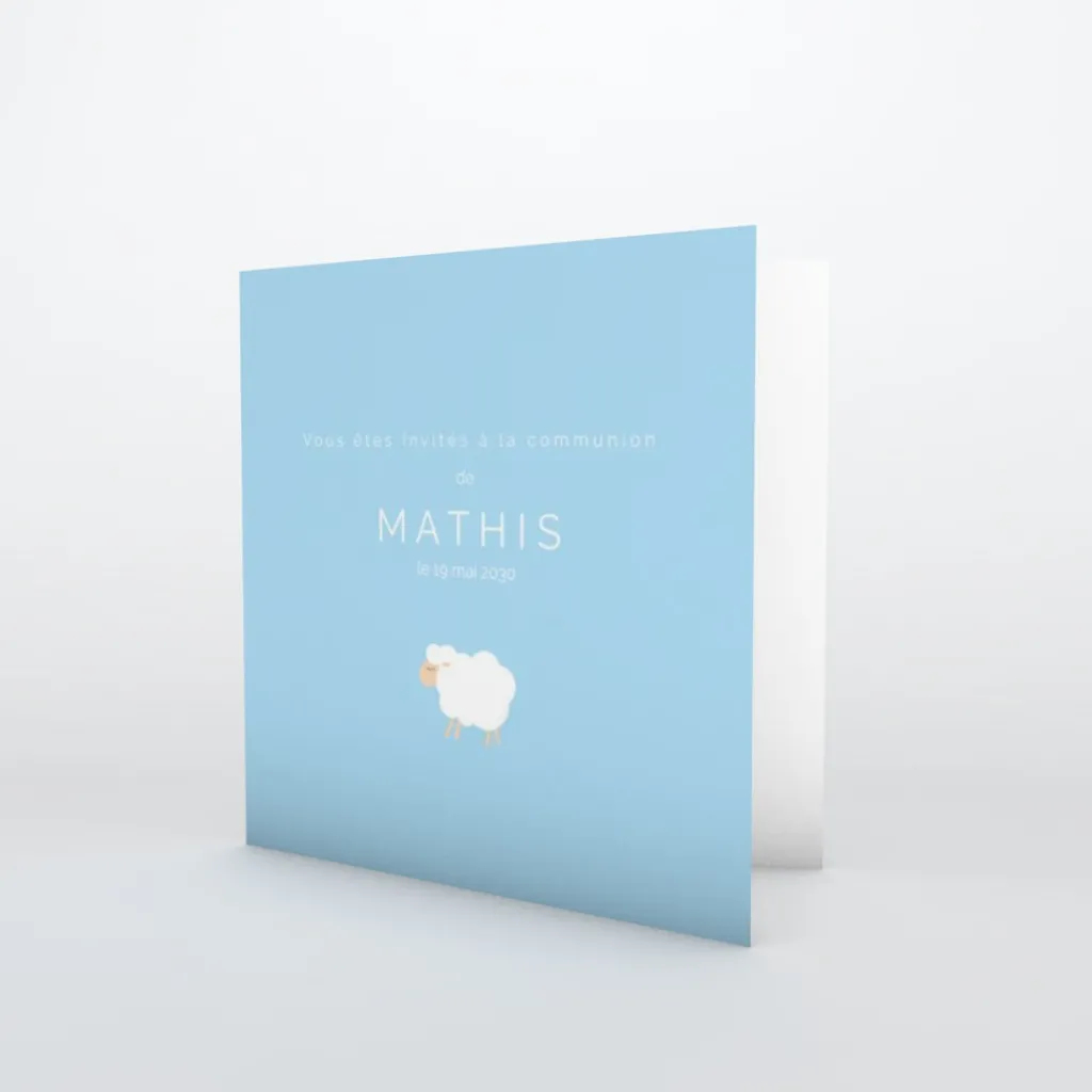 Faire-part Communion^Planet cards Doux Mouton