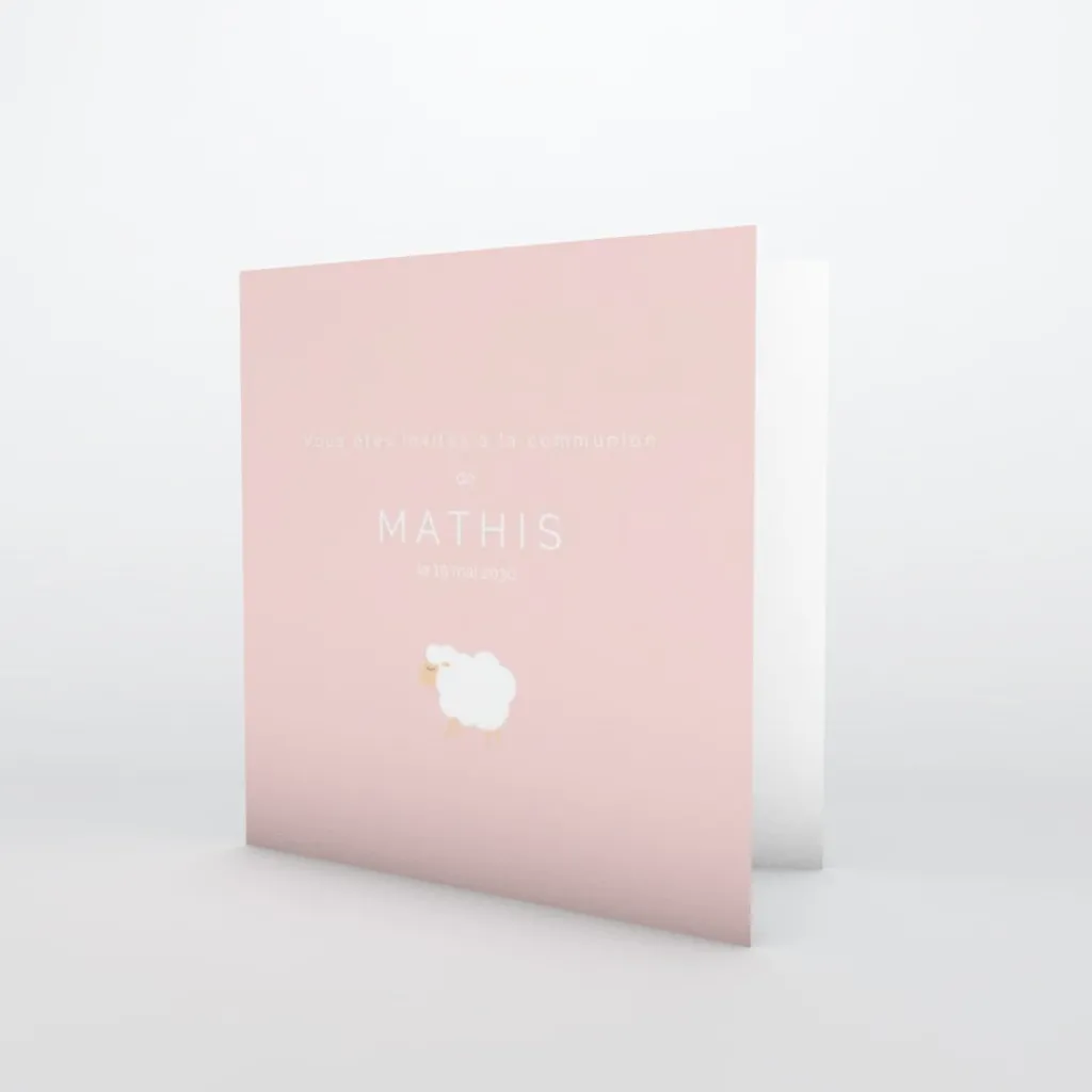 Faire-part Communion^Planet cards Doux Mouton