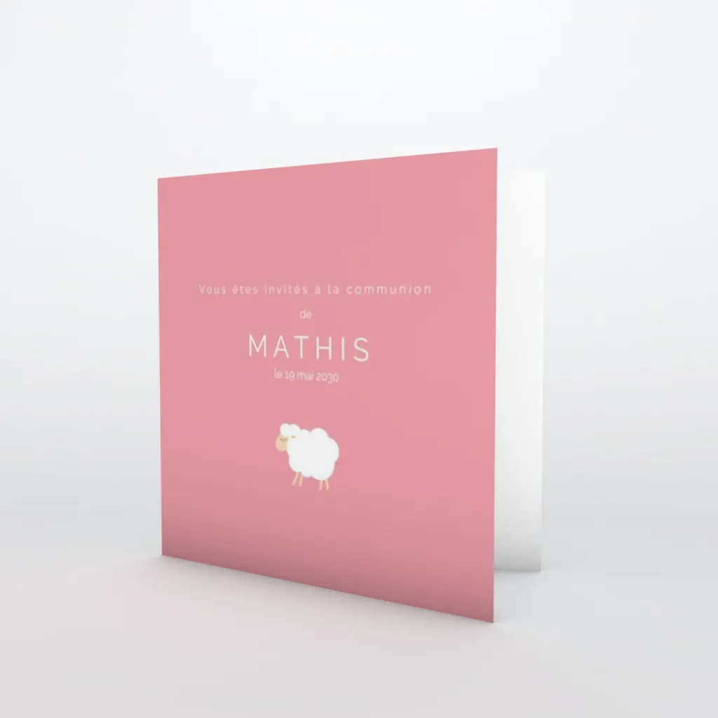 Faire-part Communion^Planet cards Doux Mouton