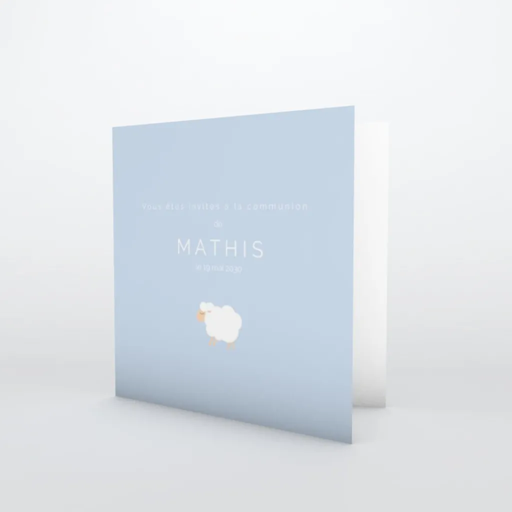 Faire-part Communion^Planet cards Doux Mouton