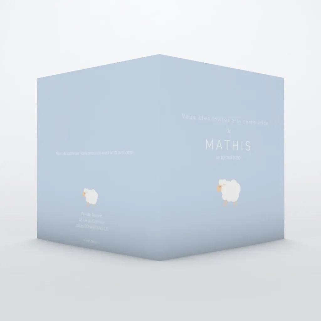 Faire-part Communion^Planet cards Doux Mouton
