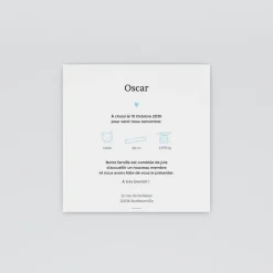 Faire-part Naissance Garçon^Planet cards Doux petit coeur et picto