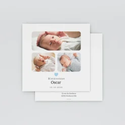 Faire-part Naissance Garçon^Planet cards Doux petit coeur et picto