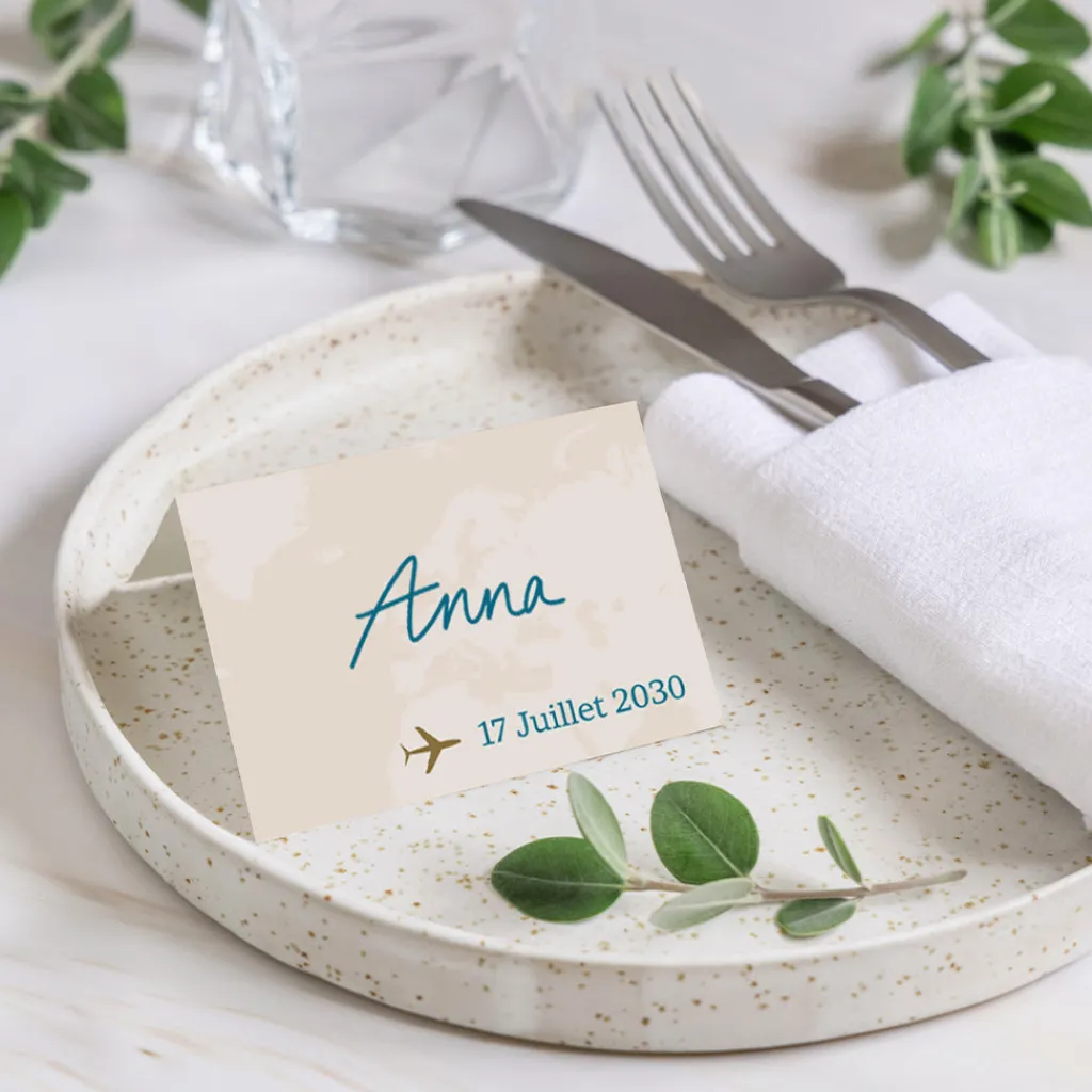Marque-place Mariage^Planet cards Embarquement Imminent