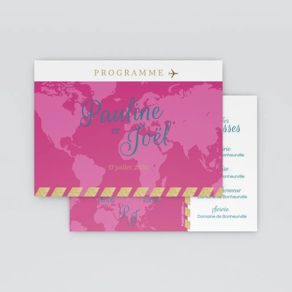 Programme De Mariage^Planet cards Embarquement Imminent