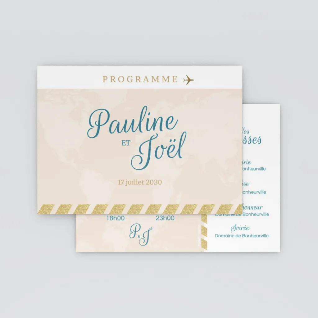 Programme De Mariage^Planet cards Embarquement Imminent