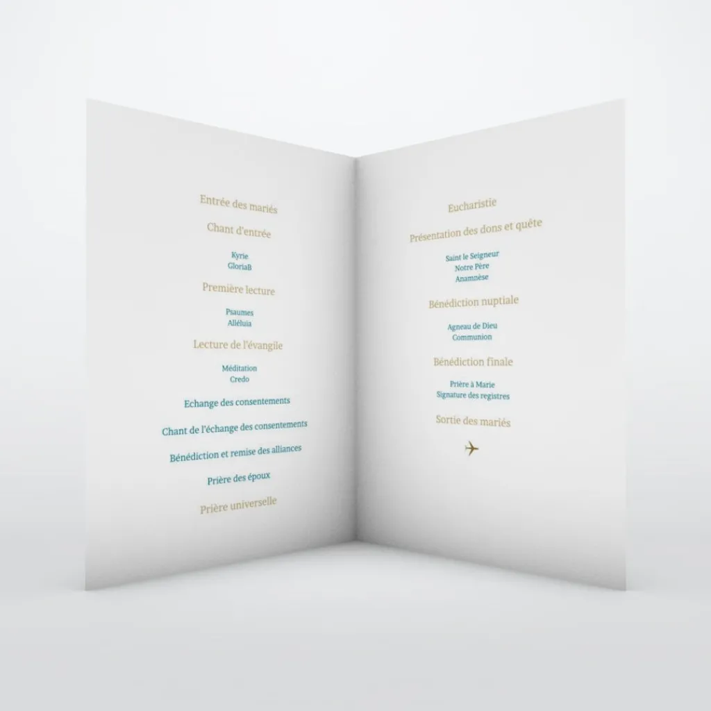 Livret De Messe Mariage^Planet cards Embarquement Imminent