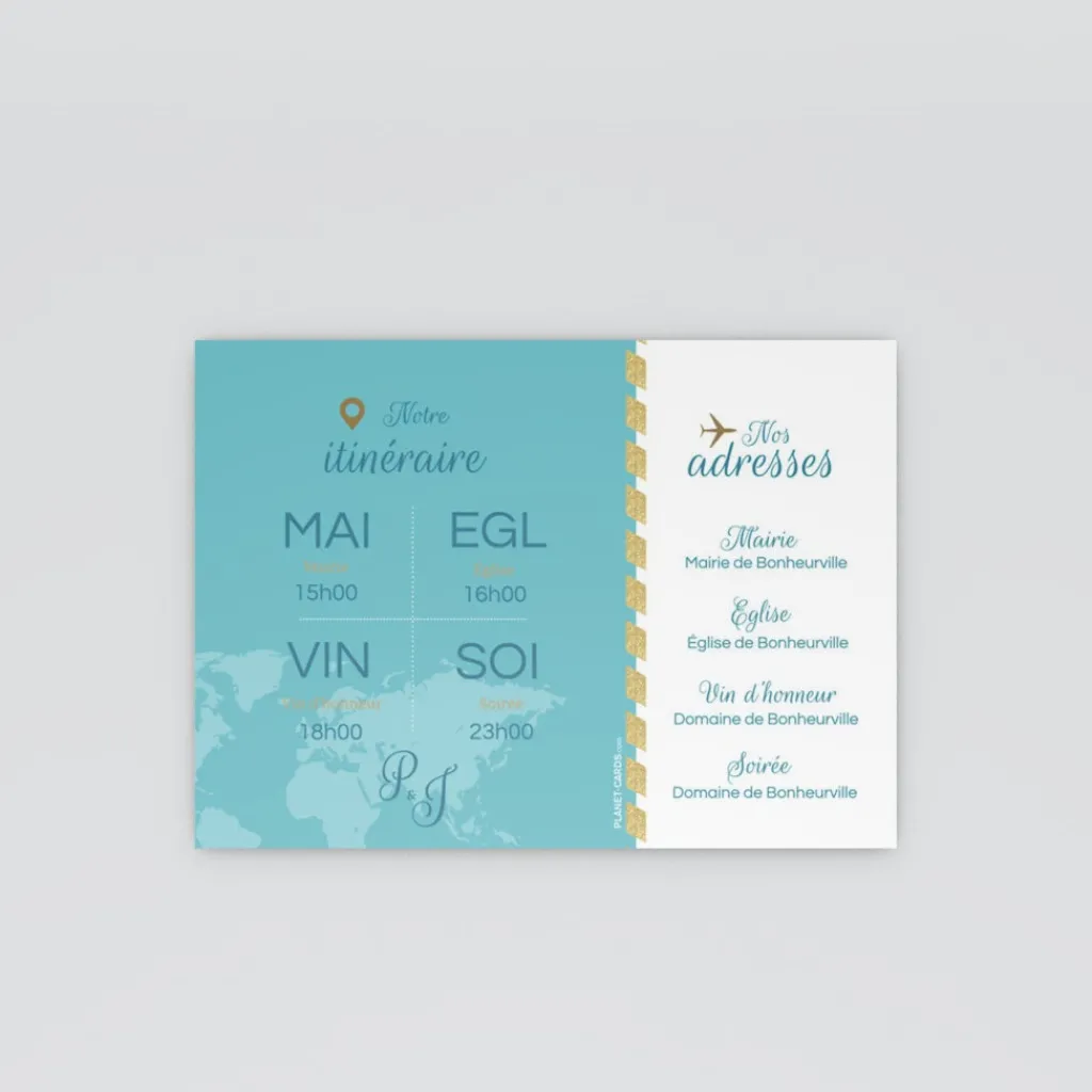 Programme De Mariage^Planet cards Embarquement Imminent