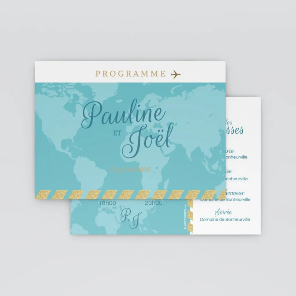 Programme De Mariage^Planet cards Embarquement Imminent