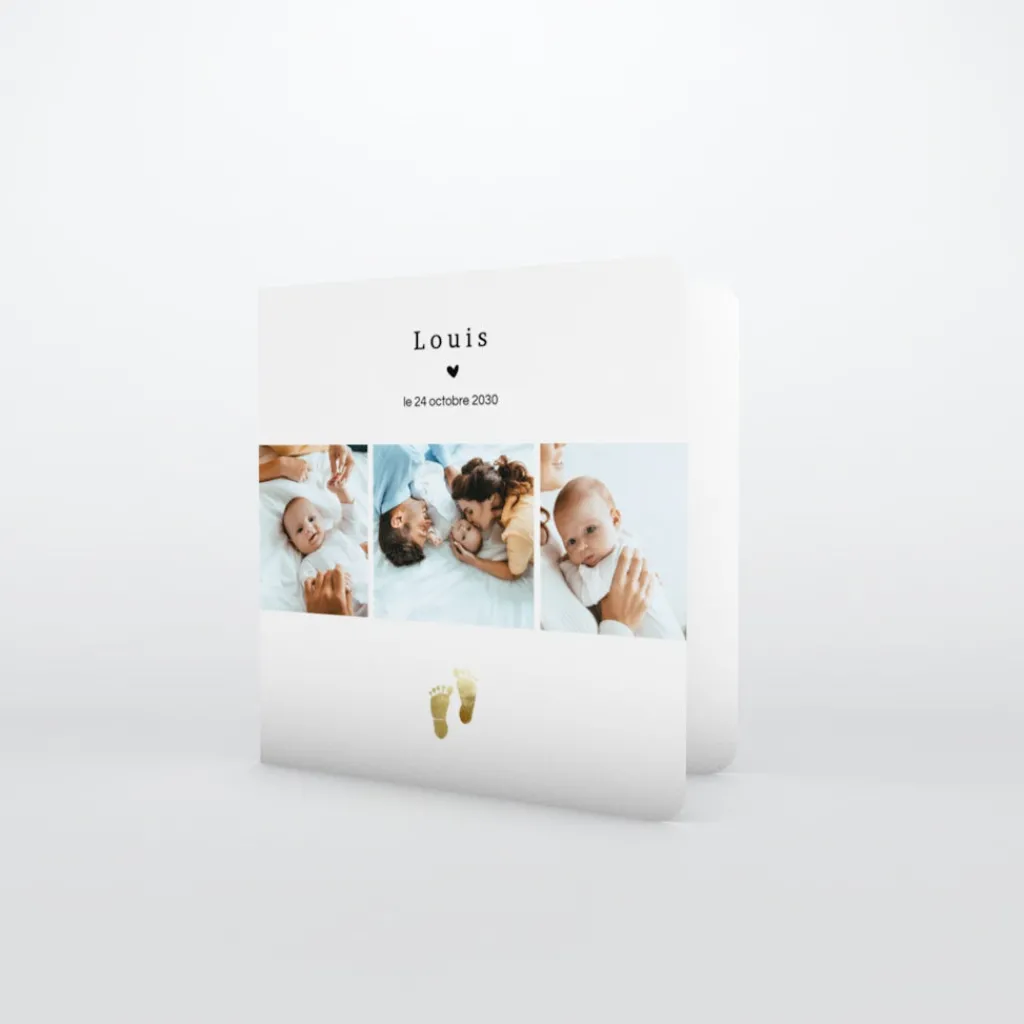 Faire-part Naissance Garçon^Planet cards Empreintes de Pas