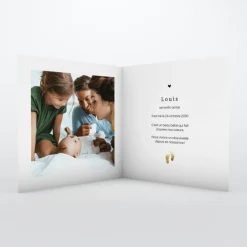 Faire-part Naissance Garçon^Planet cards Empreintes de Pas