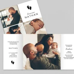 Faire-part Naissance Garçon^Planet cards Empreintes Petits Pieds