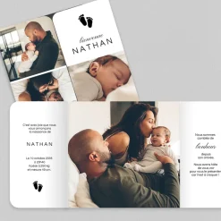 Faire-part Naissance Garçon^Planet cards Empreintes Petits Pieds
