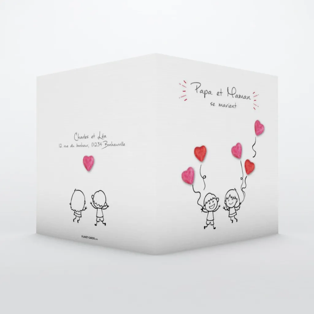 Faire-part Mariage Original | Faire-part Mariage Champêtre^Planet cards Enfants heureux