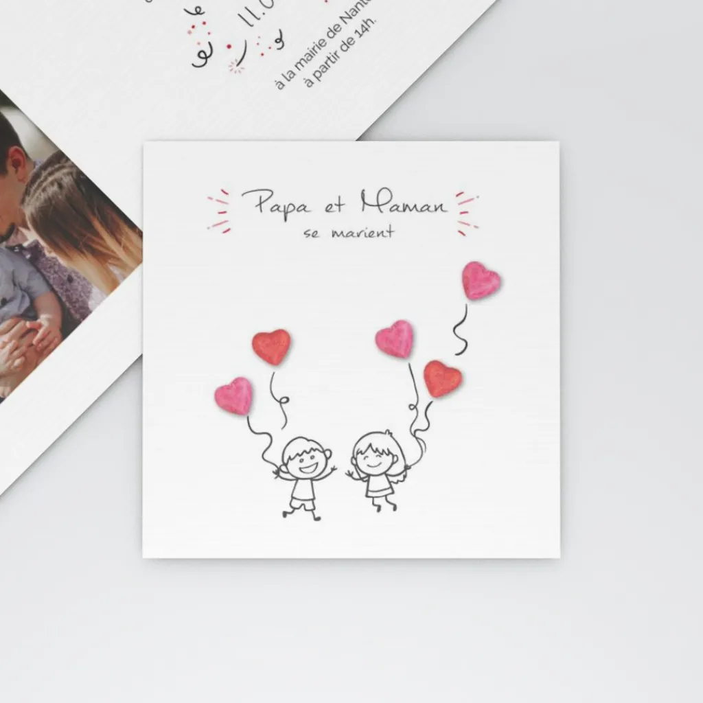 Faire-part Mariage Original | Faire-part Mariage Champêtre^Planet cards Enfants heureux