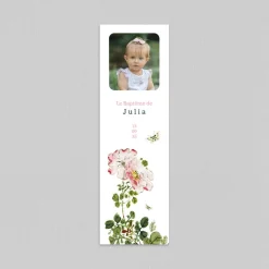 Faire-part Baptême Civil | Faire-part Baptême Original^Planet cards Estampe Papillons et Pivoine