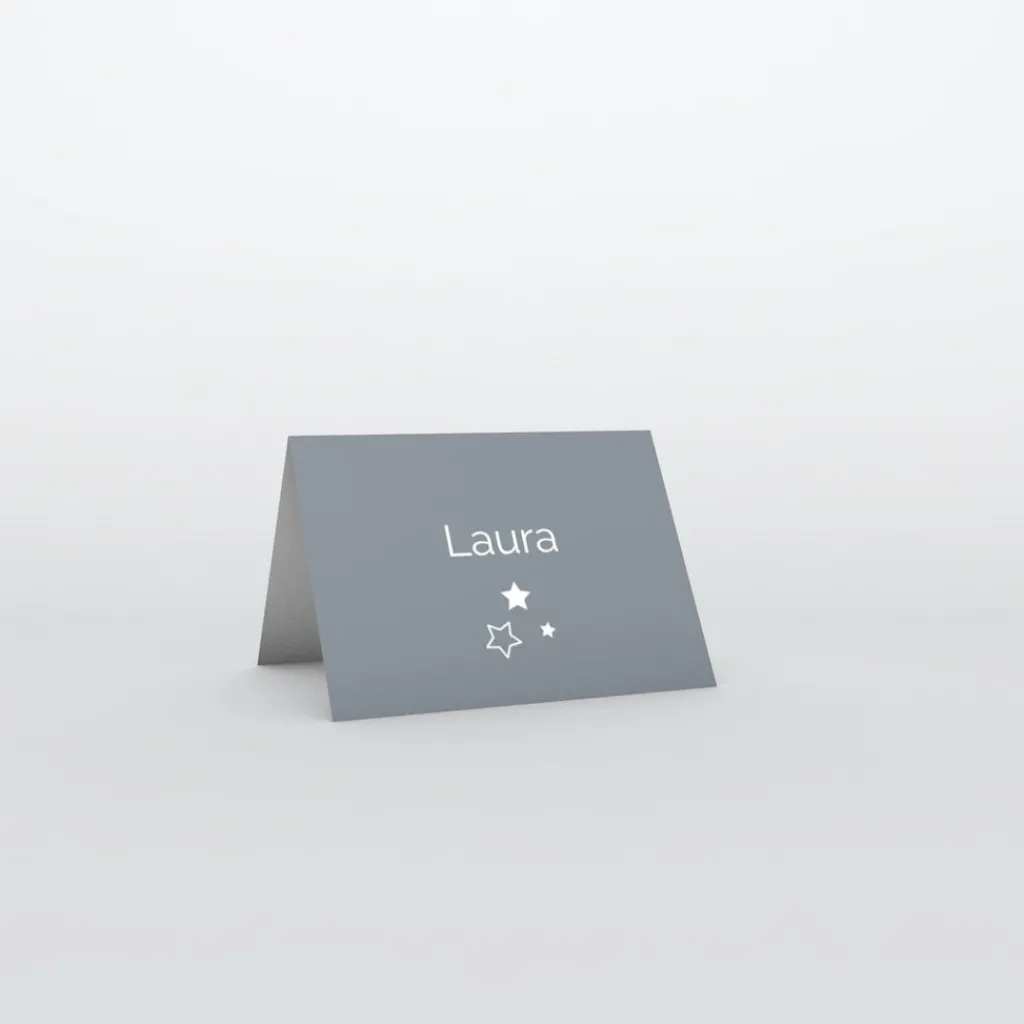 Marque-place Baptême^Planet cards Etoiles et cadre