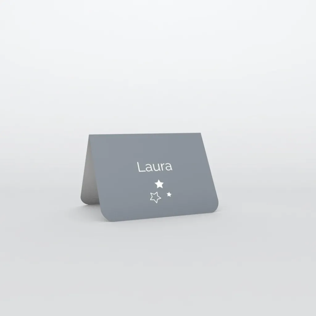 Marque-place Baptême^Planet cards Etoiles et cadre