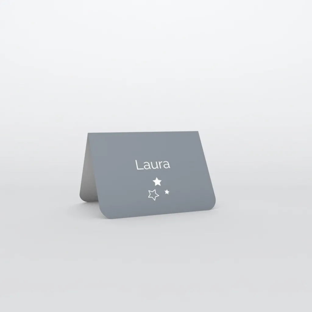 Marque-place Baptême^Planet cards Etoiles et cadre