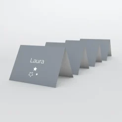 Marque-place Baptême^Planet cards Etoiles et cadre