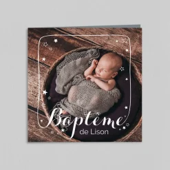 Faire-part Baptême Civil | Gamme Complète^Planet cards Etoiles et cadre