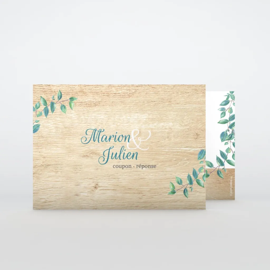 Coupon-réponse Mariage^Planet cards Eucalyptus Et Bois