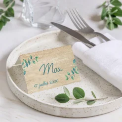 Marque-place Mariage^Planet cards Eucalyptus Et Bois