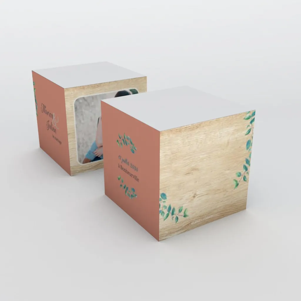 Boîte À Dragées Mariage^Planet cards Eucalyptus Et Bois
