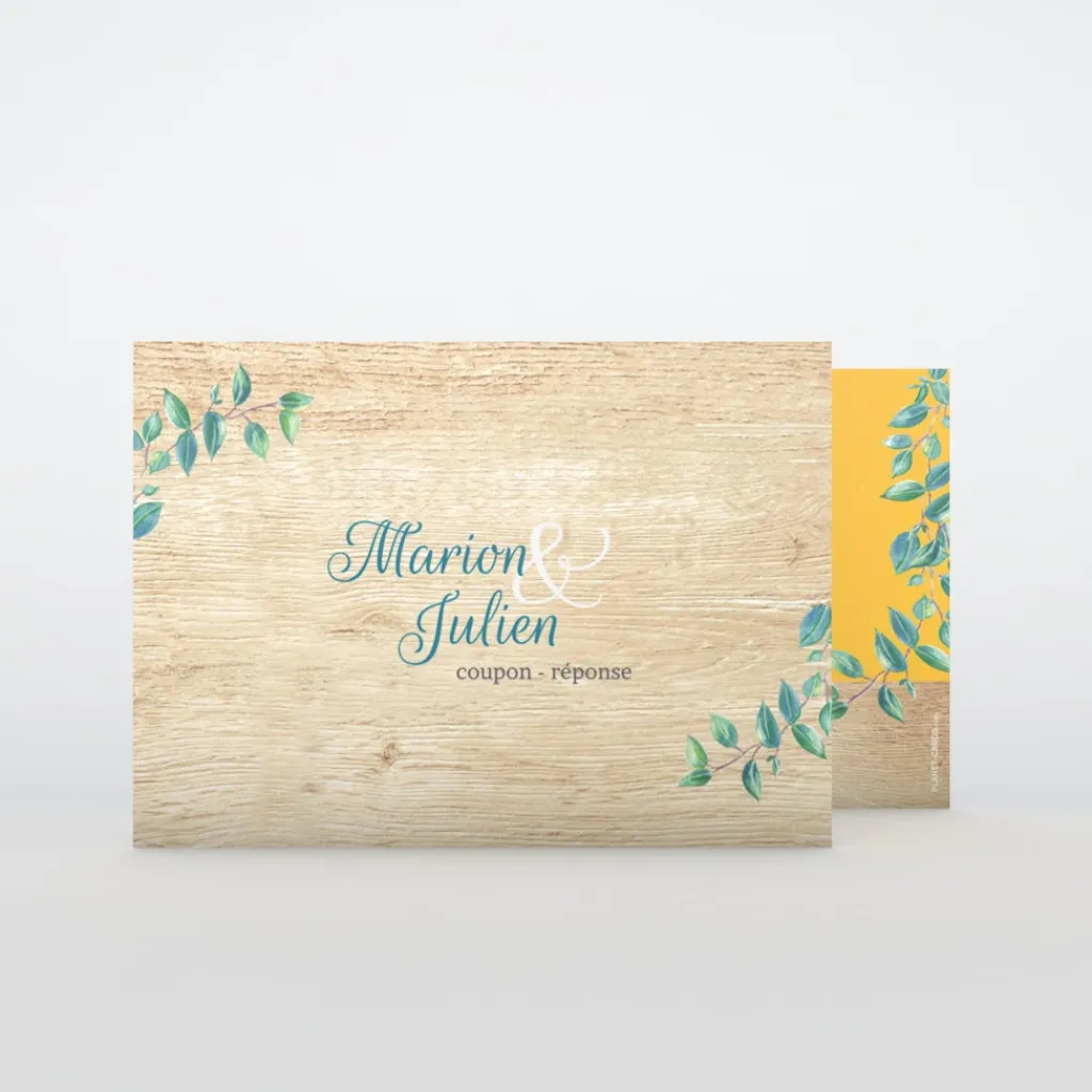 Coupon-réponse Mariage^Planet cards Eucalyptus Et Bois