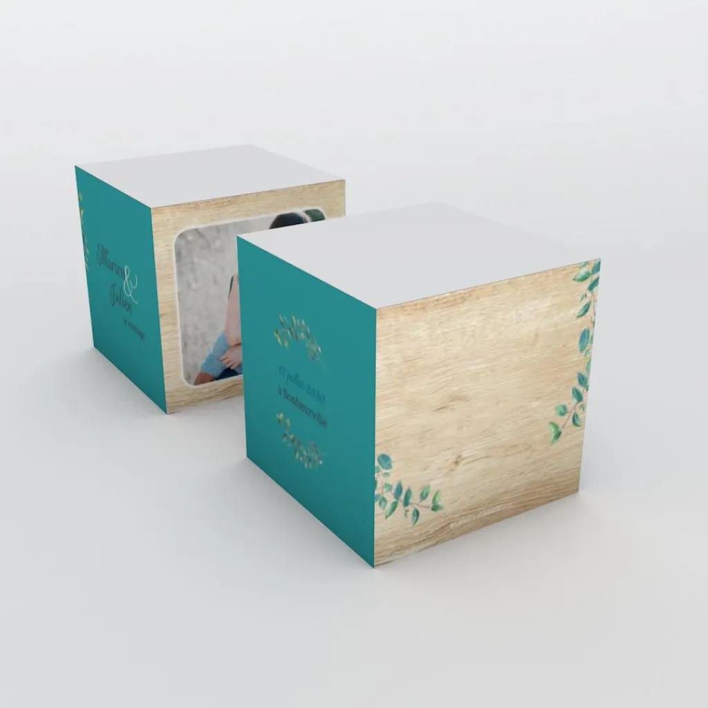 Boîte À Dragées Mariage^Planet cards Eucalyptus Et Bois