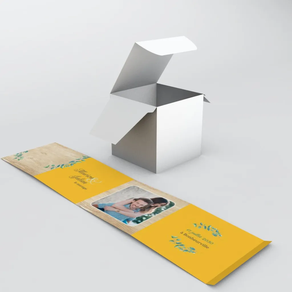 Boîte À Dragées Mariage^Planet cards Eucalyptus Et Bois