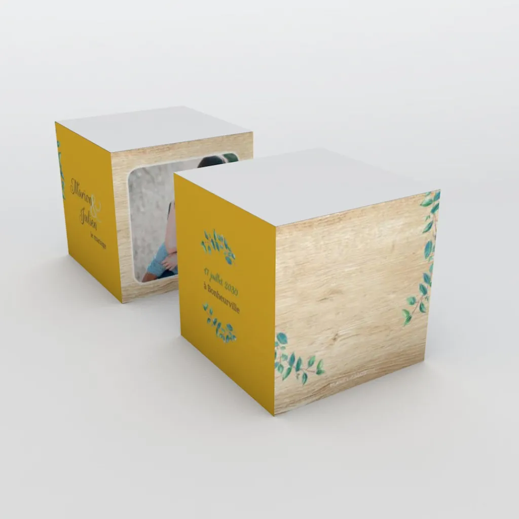 Boîte À Dragées Mariage^Planet cards Eucalyptus Et Bois
