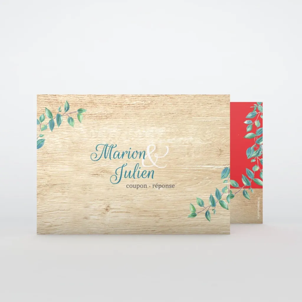 Coupon-réponse Mariage^Planet cards Eucalyptus Et Bois