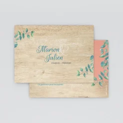 Coupon-réponse Mariage^Planet cards Eucalyptus Et Bois
