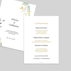 Faire-part Mariage Dorure | Faire-part Mariage Champêtre^Planet cards Eucalyptus et dorure