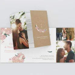 Faire-part Mariage Bohème | Faire-part Mariage Champêtre^Planet cards Eucalyptus et Hortensia
