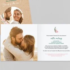 Faire-part Mariage Bohème | Faire-part Mariage Champêtre^Planet cards Eucalyptus et Hortensia