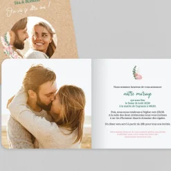 Faire-part Mariage Bohème | Faire-part Mariage Champêtre^Planet cards Eucalyptus et Hortensia