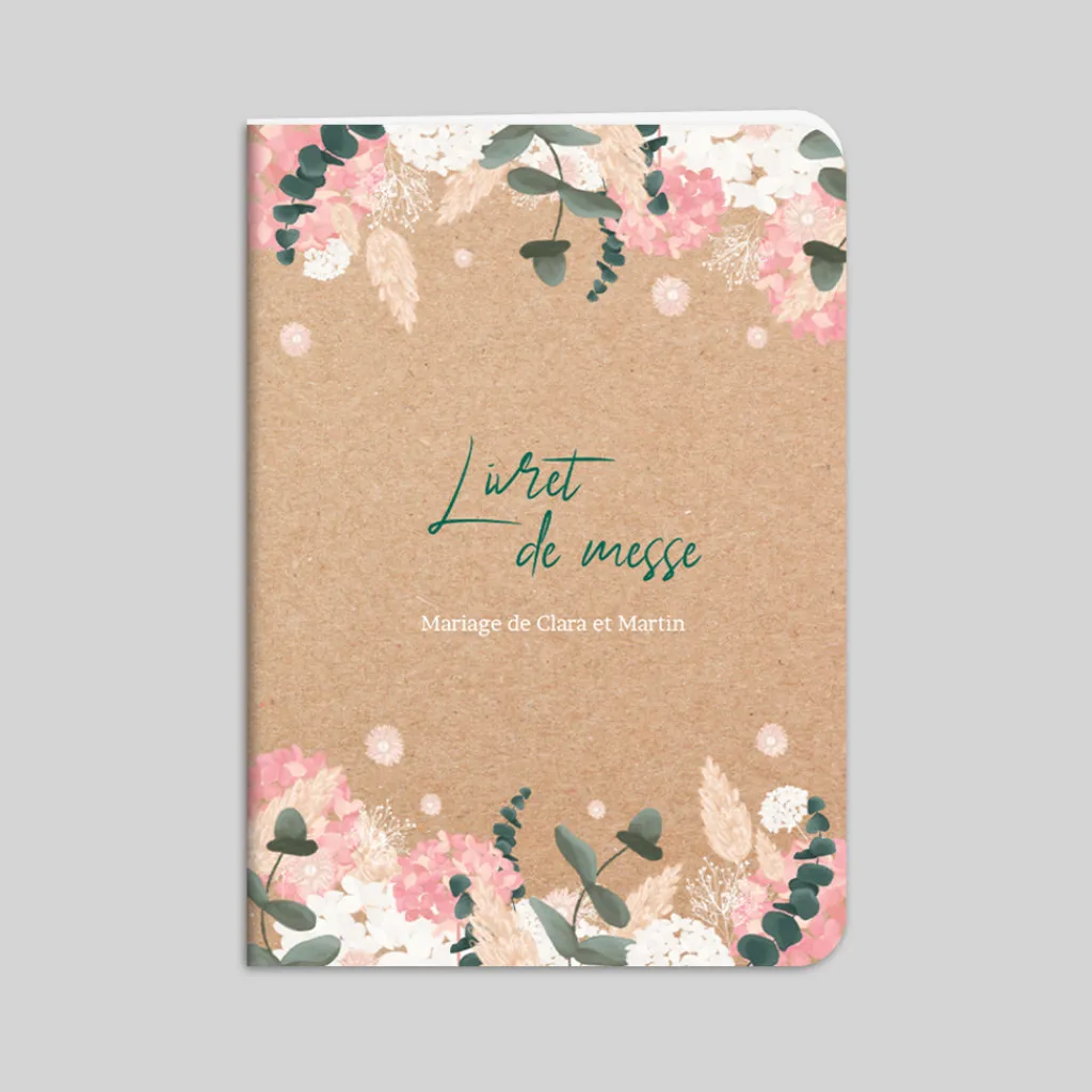 Livret De Messe Mariage^Planet cards Eucalyptus et Hortensia