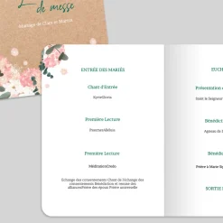 Livret De Messe Mariage^Planet cards Eucalyptus et Hortensia