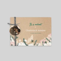 Faire-part Mariage Bohème | Faire-part Mariage Champêtre^Planet cards Eucalyptus et Hortensia