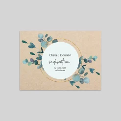 Faire-part Mariage Bohème | Faire-part Mariage Champêtre^Planet cards Eucalyptus et Kraft