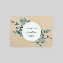 Faire-part Mariage Bohème | Faire-part Mariage Champêtre^Planet cards Eucalyptus et Kraft