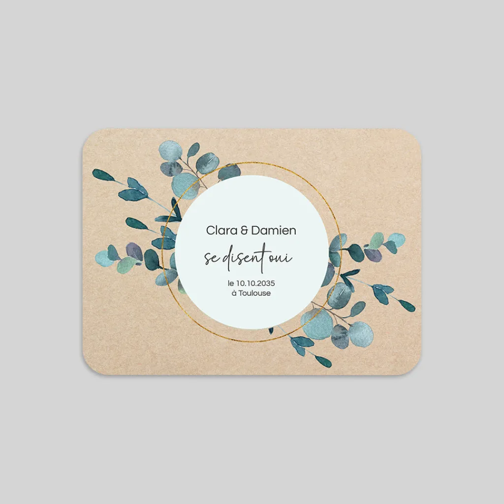 Faire-part Mariage Bohème | Faire-part Mariage Champêtre^Planet cards Eucalyptus et Kraft