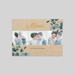 Carte Remerciement Mariage Champêtre^Planet cards Eucalyptus Kraft