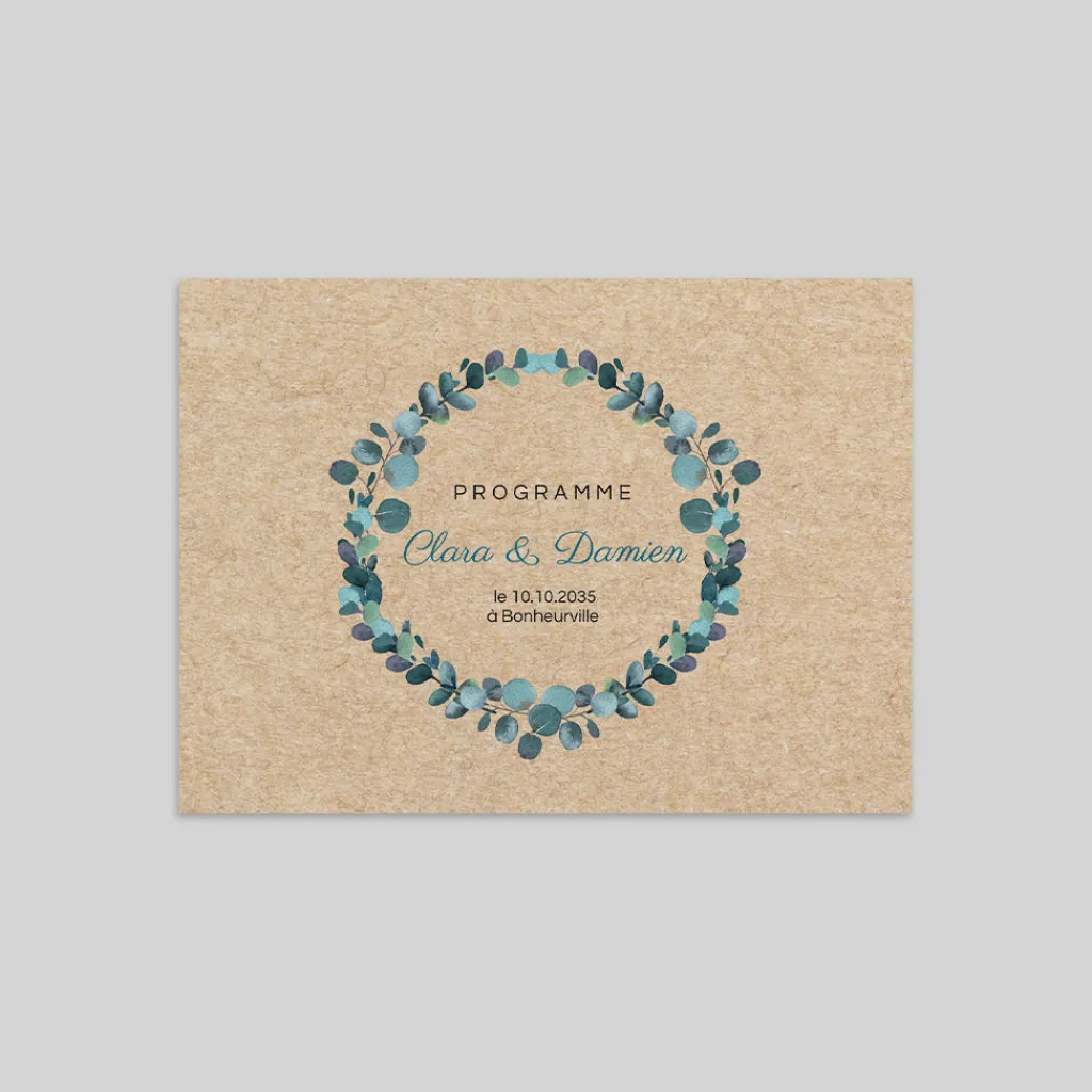 Programme De Mariage^Planet cards Eucalyptus Kraft