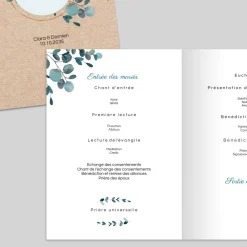 Livret De Messe Mariage^Planet cards Eucalyptus Kraft